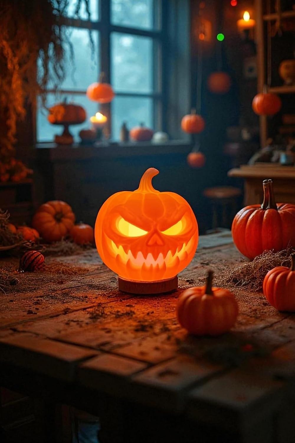 Abóbora Jack-o'-lantern decorativa para Halloween